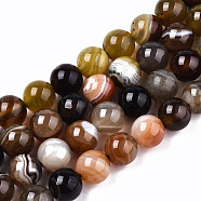Natural Agate Beads Strands, Round, 8.5mm, Hole: 1.2mm, about 47~48pcs/strand, 15 inch~15.35 inch (38.1cm~39cm)(G-T131-34A)