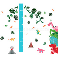 PVC Height Growth Chart Wall Sticker, for Kids Measuring Ruler Height, Dinosaur, Colorful, 900x390mm, 3 sheets/set(DIY-WH0232-016)