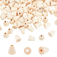 3 Bags Natural Wood Beads, Cone, BurlyWood, 16x13.5mm, Hole: 4~4.5mm, 50pcs/bag, 3bag(WOOD-OC0002-23)