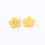 Resin Cabochons, DIY Accessories, Flower, Yellow, 17x18x3mm(RESI-CJC0001-68D)