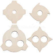 2 Sets Plywood Candle Wick Holders, Centering Devices for Candle Making, BurlyWood, 67.5x67.5x5mm, 4pcs/set(AJEW-BC0007-87A)