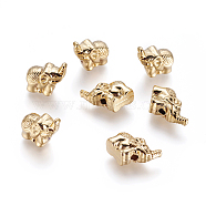 Alloy Beads, Long-Lasting Plated, Elephant, Golden, 11.5x6x11mm, Hole: 1.8mm(KK-G365-01G)