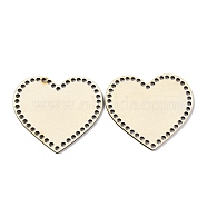 Heart Wooden Bags Bottoms, Crochet Bags Base, for Knitting Supplies and Home Decor Craft, BurlyWood, 8.9x10x0.4cm, Hole: 4.5mm, 2pcs/set(AJEW-P086-12)