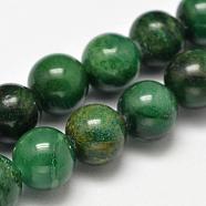  Natural African Jade Beads Strands, Round, 5.5~6mm, Hole: 1mm, about 64pcs/strand, 15.5 inch(G-K091-6mm)