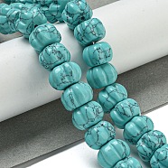 Synthetic Turquoise Dyed Beads Strands, Pumpkin, 12x7.5~8mm, Hole: 1.4mm, about 25pcs/strand, 7.48~7.87''(19~20cm)(G-G142-A05-01)