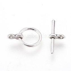 Alloy Toggle Clasps, Ring, Antique Silver, Ring: 12x17x1mm, Hole: 1.5mm, Bar: 19x8x1mm, Hole: 1.5mm(PALLOY-G131-02AS)