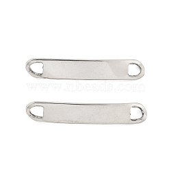 201 Stainless Steel Links/Connectors, Curved Oval, Stamping Blank Tag, Stainless Steel Color, 36x6x1mm, Hole: 4x3.5mm(STAS-S158-09B-P)