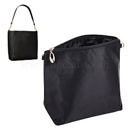 Nylon Purse Organizer Inserts, Handbag & Tote Shaper, with Zipper, Black, Open: 19x13.8x14cm(FIND-WH0143-23B)