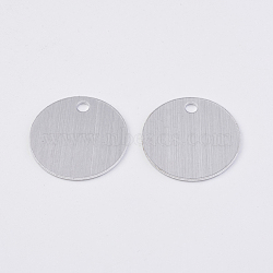 Aluminum Pendants, Blank Tags, Flat Round, Platinum, 30x1mm, Hole: 3.7mm(X-ALUM-WH0003-02P)