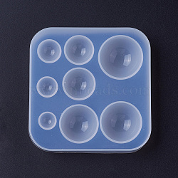 Silicone Molds, Resin Casting Molds, For UV Resin, Epoxy Resin Jewelry Making, Round, White, Round: 5mm/7mm/14mm/17mm/21mm/25mm/26mm/28mm(X-DIY-F033-05A)