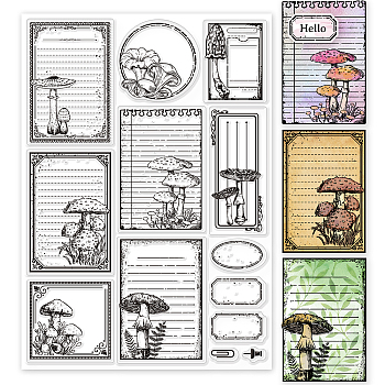 PVC Stamps, for DIY Scrapbooking, Photo Album Decorative, Cards Making, Stamp Sheets, Film Frame, Mushroom, 21x14.8x0.3cm