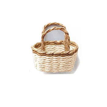 Dollhouse Mini Woven Basket for Kids Supply, Sandy Brown, 35x20x45mm