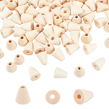 3 Bags Natural Wood Beads, Cone, BurlyWood, 16x13.5mm, Hole: 4~4.5mm, 50pcs/bag, 3bag