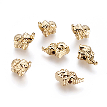 Alloy Beads, Long-Lasting Plated, Elephant, Golden, 11.5x6x11mm, Hole: 1.8mm