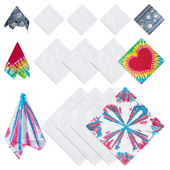 12Pcs 3 Style Cotton Handkerchief, for DIY Painting, Square, White, 20~50x20~50x0.05cm, 4pcs/style