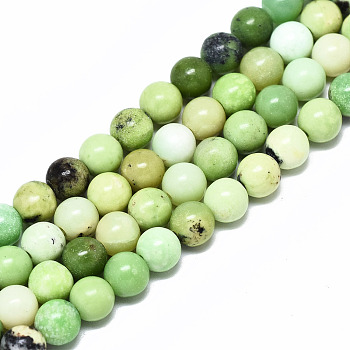 Natural Serpentine Beads Strands, Round, 6mm, Hole: 1.2mm, about 59~61pcs/strand, 14.96 inch~15.75 inch(38~40cm)