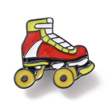 Skates Shoe Enamel Pin, Gunmetal Plated Alloy Badge for Backpack Clothes, Colorful, 25.5x28x1.5mm