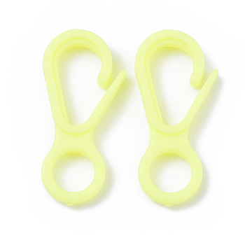 Plastic Lobster CLaw Clasps, Light Goldenrod Yellow, 33x15.5x4.5mm, Hole: 7.5mm