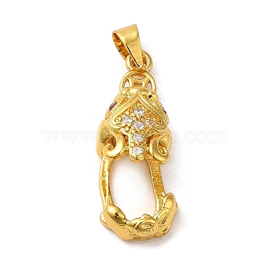 Golden Clear Dragon Brass+Cubic Zirconia Pendants
