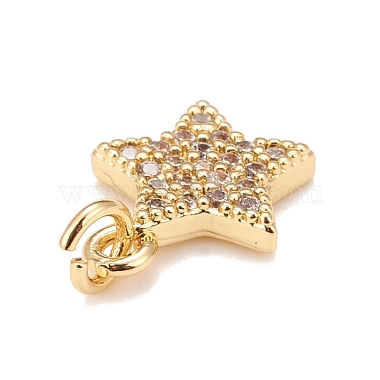 Brass Micro Pave Cubic Zirconia Charms(KK-A161-23G)-3