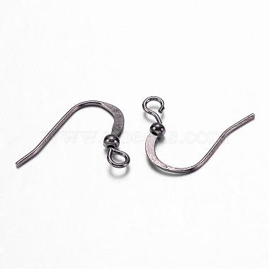 Brass Gunmetal French Earring Hooks(X-KK-Q369-B)-2
