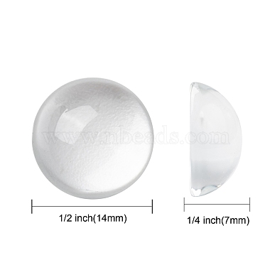 Transparent Half Round Glass Cabochons(GGLA-R027-14mm)-2