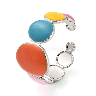 Coral Flat Round 304 Stainless Steel Finger Rings