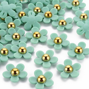 Turquoise Flower Acrylic Beads