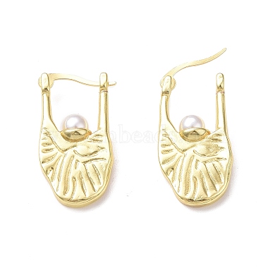 Boucles d'oreilles créoles en forme de larme en perles d'imitation en plastique(EJEW-F306-01G)-2