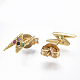 Brass Micro Pave Cubic Zirconia Flash Stud Earrings(EJEW-S201-46)-1