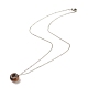 Gemstone Donut Pendant Necklace with 304 Stainless Steel Cable Chains for Women(NJEW-JN03852-01)-5