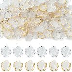 200Pcs 2 Colors Frosted Plastic Petal Pendants, Golden/Silver Metal Enlaced, Mixed Color, 17x15x4mm, Hole: 1.6mm, 100pcs/color(KY-FS0001-49)