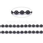 3.28 Feet 304 Stainless Steel Ball Chains, PVD Vacuum Plating, Black, 2mm(X-CHS-F011-10A-B)