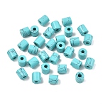 Synthetic Turquoise Beads, Column, 9~9.5x8.5~9.5mm, Hole: 3.5mm(G-I395-B10)