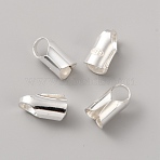 Sterling Silver Cord Ends, End Caps, Column, Silver, 9x4.5x5mm, Hole: 3mm(STER-WH0015-22C-S)