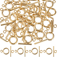 30Pcs 304 Stainless Steel Toggle Clasps, Round Ring, Real 18K Gold Plated, Ring: 16.5x12x2mm, Hole: 3mm, Bar: 18x7x2mm, Hole: 3mm(STAS-SC0007-40B)