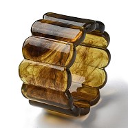 Resin Imitation Gemstone Bangles, Dark Goldenrod, Inner Diameter: 2-1/2 inch(6.3cm)(BJEW-B074-04B)