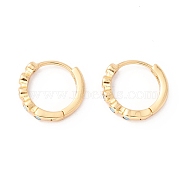 Cubic Zirconia Huggie Hoop Earrings, Real 18K Gold Plated Small Hoop Earrings for Girl Women, Cyan, 10 Gauge, 2.5x14mm, Pin: 1mm(EJEW-I260-12G-NR)
