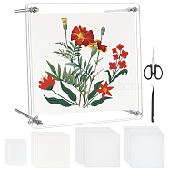 Square Transparent Acrylic Flower Press Plates, with Paper & PET Plastic Dried Flower Leaf Storage Sheets and Blotting Liner Paper, Mixed Color(DIY-BC0012-68)