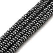 Non-Magnetic Synthetic Hematite Beads Strands, Disc, Black, 4x1.5~2.5mm, Hole: 1mm, about 185pcs/strand, 15.4 inch(G-D015-23)