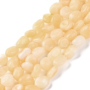 Natural Yellow Jade Beads Strands, Nuggets, Tumbled Stone, 7~12x6~8x5~7mm, Hole: 1mm, about 43~44pcs/strand, 15.47~15.63''(39.3~39.7cm)(G-G146-A20-01)