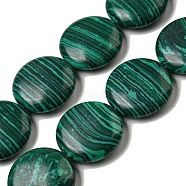 Synthetic Malachite Beads Strands, Flat Round, 20x5.5mm, Hole: 0.6mm, about 20pcs/strand, 15.75''(40cm)(G-B071-E01-02)