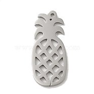 304 Stainless Steel Pendants, Laser Cut, Pineapple Charm, Stainless Steel Color, 19x8.5x1mm, Hole: 0.9mm(STAS-K263-26P)
