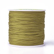 Round String Thread Polyester Fibre Cords, Olive, 0.8mm, about 109.36 yards(100m)/roll(OCOR-J003-30)