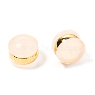 TPE Plastic Ear Nuts, with 316 Surgical Stainless Steel Findings, Earring Backs, Half Round/Dome, Real 18k Gold Plated, 4x5.5mm(KY-H004-02M-01G)