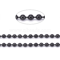 3.28 Feet 304 Stainless Steel Ball Chains, PVD Vacuum Plating, Black, 2mm(X-CHS-F011-10A-B)