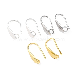 Brass Earring Hooks, Ear Wire, with Horizontal Loop, Mixed Color, 18x5.5x10.5mm, Hole: 3.5mm, 18 Gauge, Pin: 1mm(KK-L134-05)