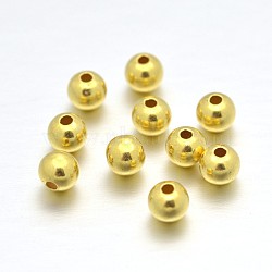 925 Sterling Silver Round Beads, Real 24K Gold Plated, 8mm, Hole: 1.7~1.8mm, about 28~32pcs/20g(STER-E040-01G)