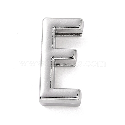 Alloy Letter Slide Charms, Platinum, Letter.E, 20.5~21x6~10.5x6.5mm, Hole: 17.5~18x2.5mm(FIND-A023-17E)