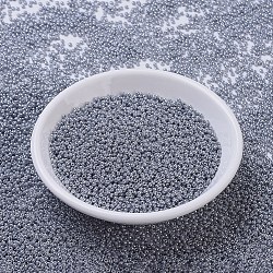 MIYUKI Round Rocailles Beads, Japanese Seed Beads, 11/0, (RR443) Opaque Gray Luster, 2x1.3mm, Hole: 0.8mm, about 1111pcs/10g(X-SEED-G007-RR0443)
